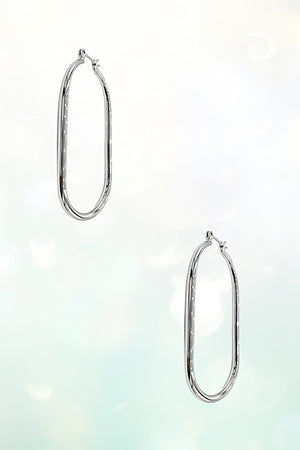 Oval Drop Hoop Earring