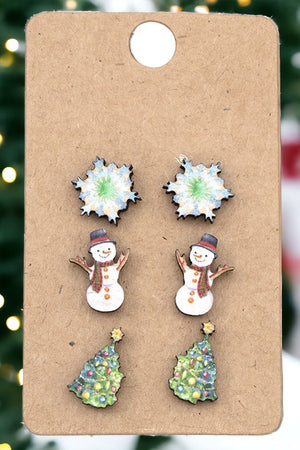 CHRISTMAS MIX POST EARRING SET