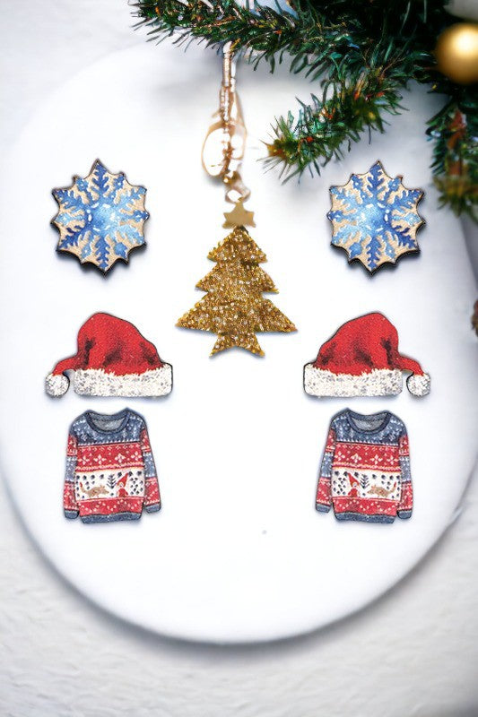 CHRISTMAS MIX POST EARRING SET