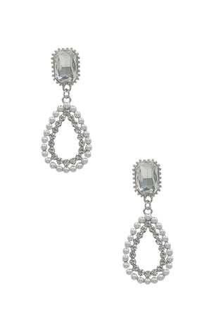 Pearl Gem Teardrop Dangle Earring