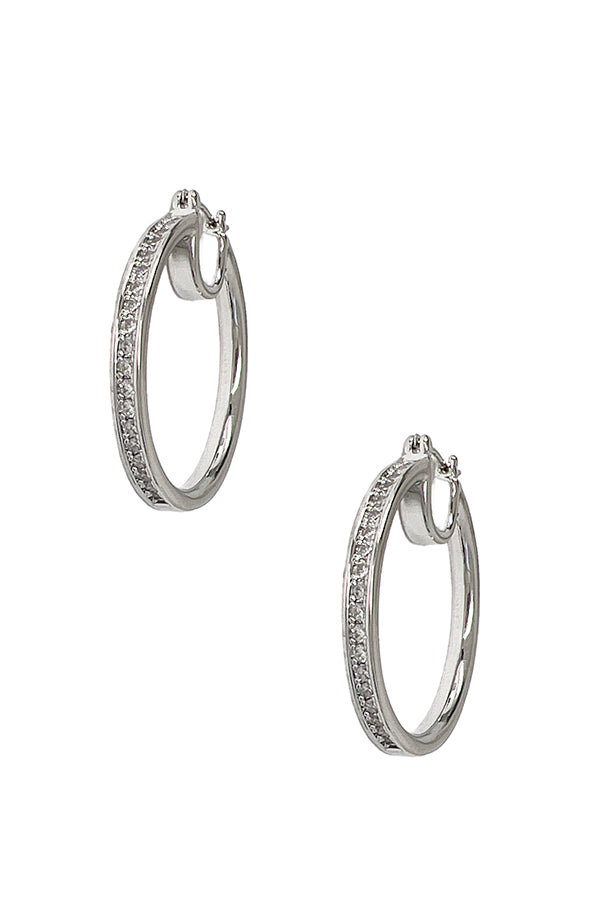 Rhinestone Pave Hoop Earring