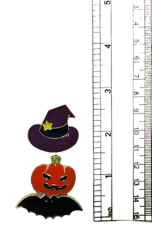 SCARY PUMPKIN WITCH HAT DROP EARRING