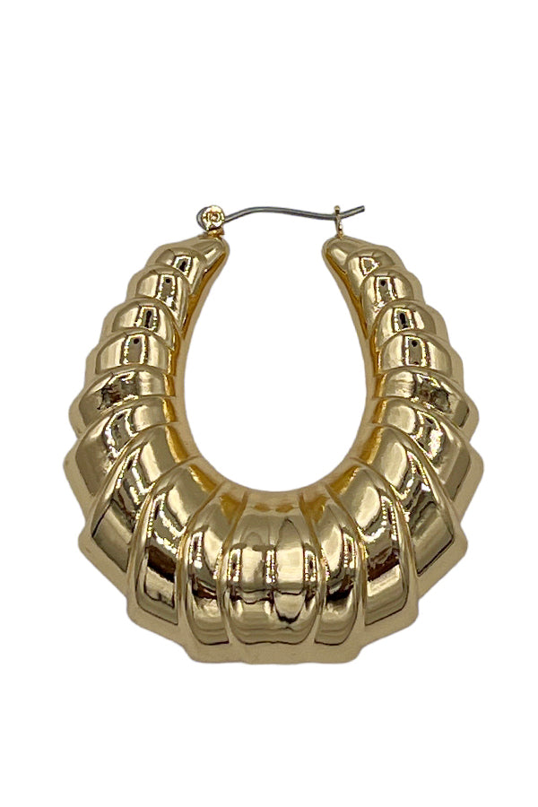 Ribbed Pattern Dorop Earring