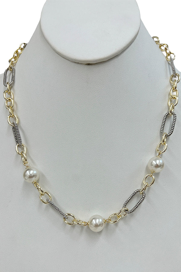 Pearl Accent Chain Necklace