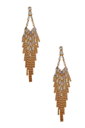 Crystal Gem Fringe Dangle Earring