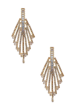 Aligned Gem Fringe Drop Earring