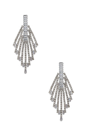 Aligned Gem Fringe Drop Earring