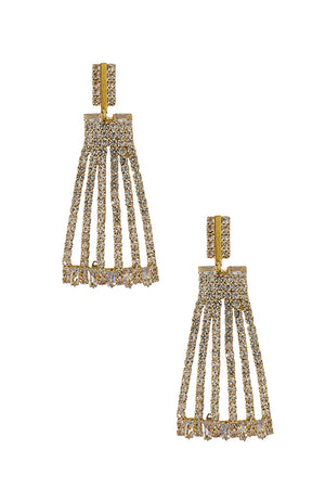 Trapezoid Rhinestone Pave Drop Earring