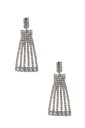 Trapezoid Rhinestone Pave Drop Earring