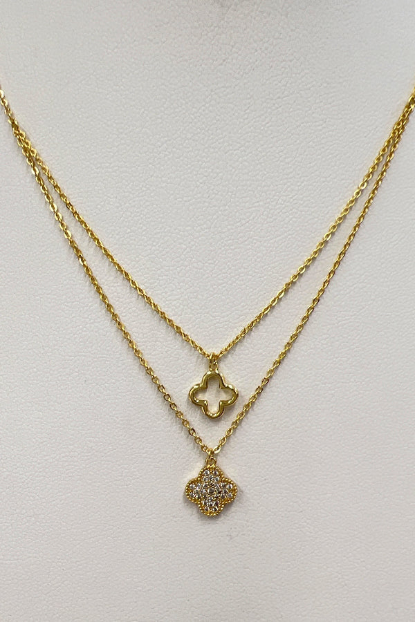 Layered Cubic Zirconia Pendant Necklace