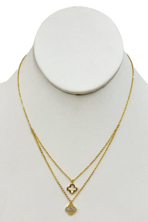 Layered Cubic Zirconia Pendant Necklace