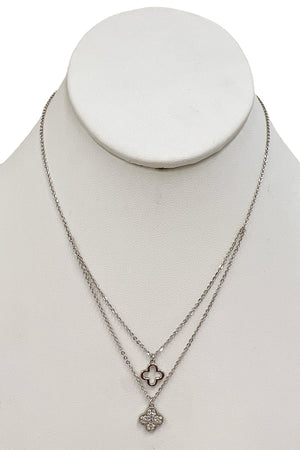 Layered Cubic Zirconia Pendant Necklace