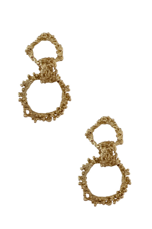 Double Circle Link Drop Earring