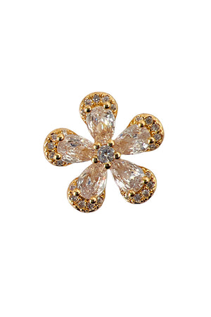 Cubic Zirconia Floral Post Earring