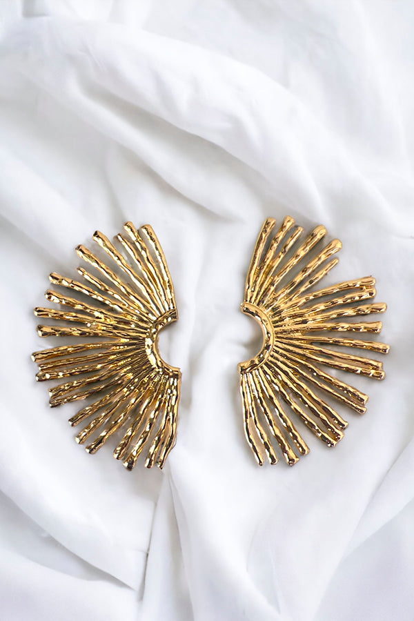 Spike Semi Round Post Earring