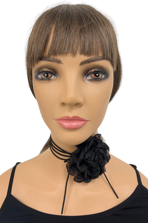 Wrap Raffia Flower Choker Necklace