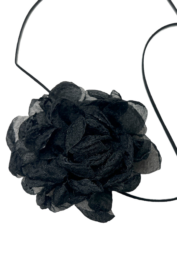 Wrap Raffia Flower Choker Necklace