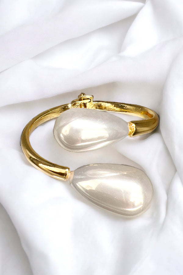 Large Pearl Hinge Cuff Bracelet