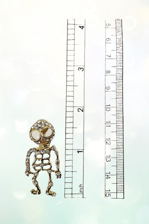 RHINESTONE PAVE SKELETON DANGLE EARRING