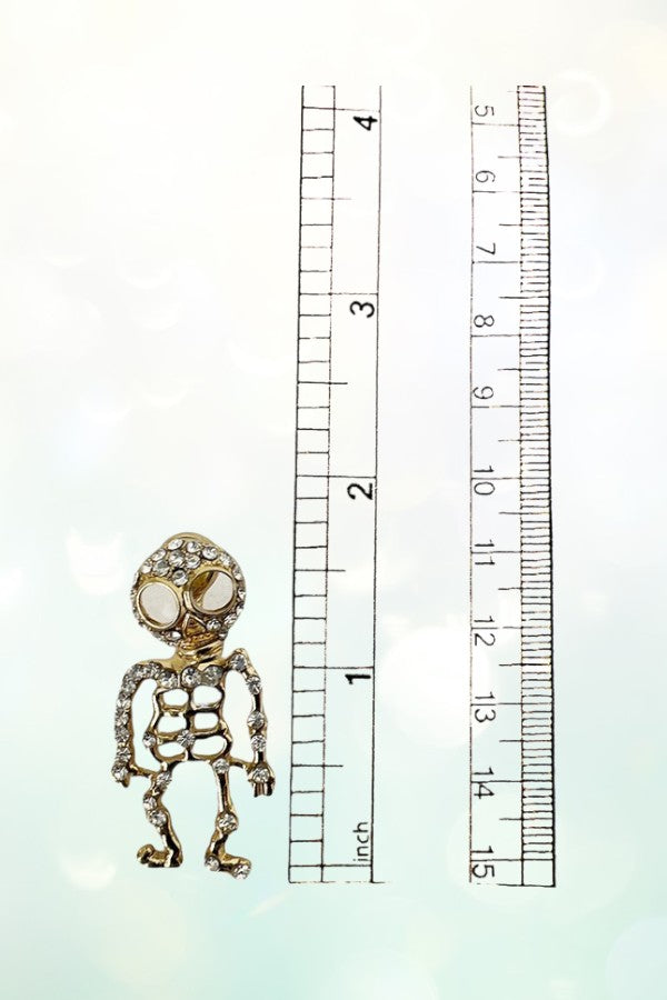 RHINESTONE PAVE SKELETON DANGLE EARRING