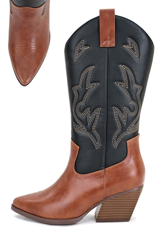 Western low heel boot with Stich A-8