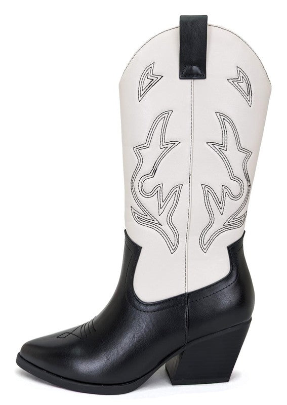 Western low heel boot with Stich - A8