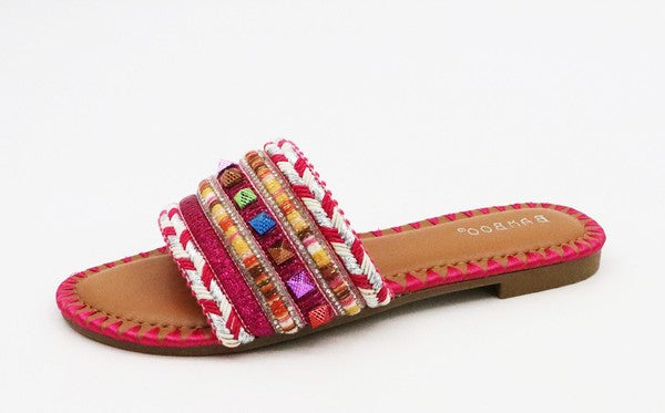 Slip On Style, Woven Sandals Perfect for Beach.