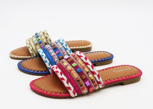 Slip On Style, Woven Sandals Perfect for Beach.