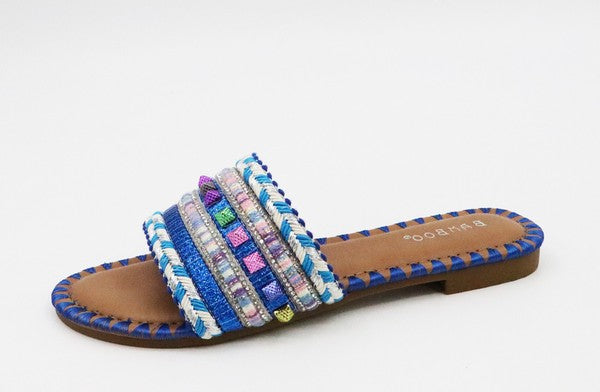 Slip On Style, Woven Sandals Perfect for Beach.