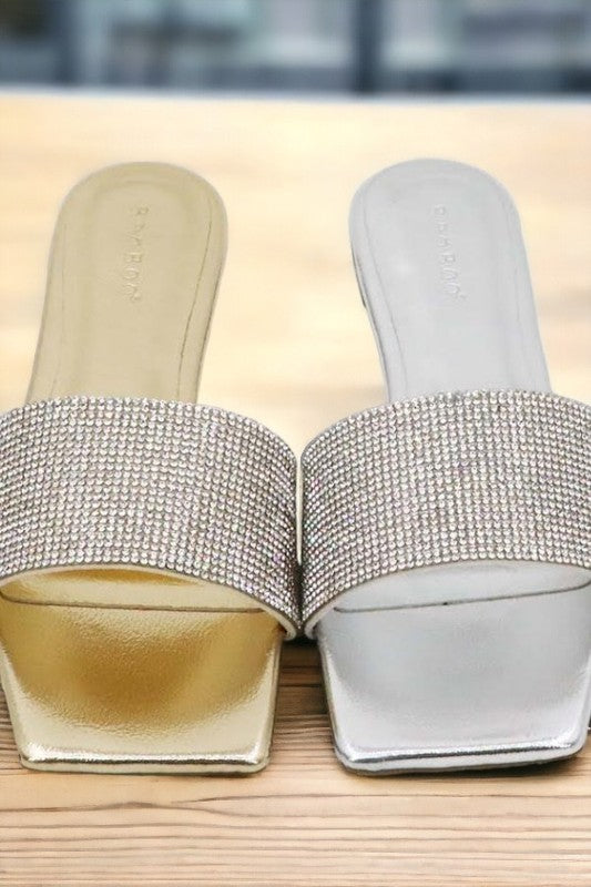 Glitter Rhinestone Slide Sandals