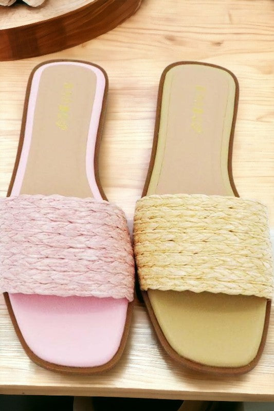 Raffia Summer Flat Slip On