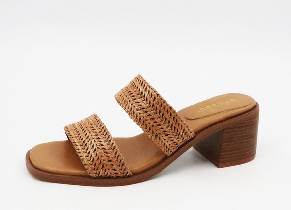 Braided Jute Slides Heeled Sandal