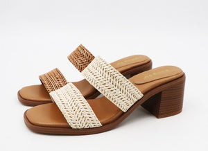 Braided Jute Slides Heeled Sandal