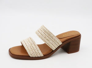 Braided Jute Slides Heeled Sandal