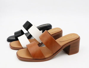 Two Wide Strap Open Toe Sandal