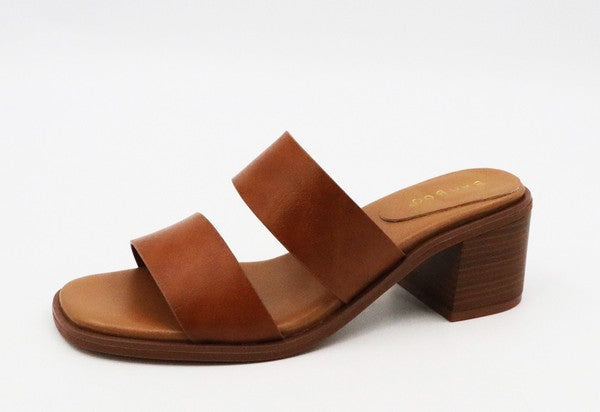 Two Wide Strap Open Toe Sandal