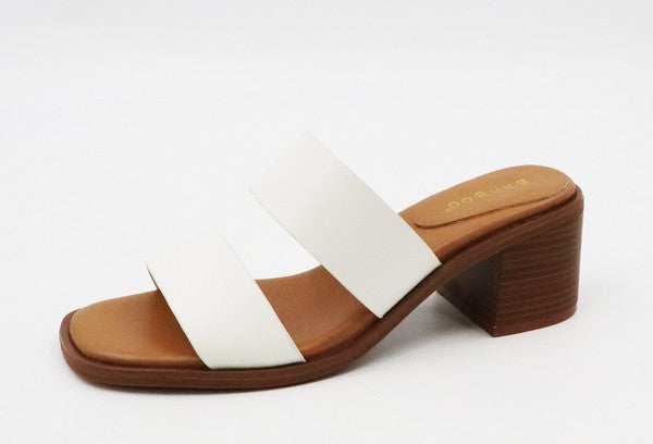 Two Wide Strap Open Toe Sandal