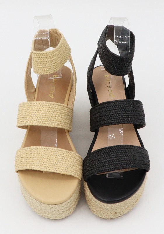 Woven Strap Espadrille Wedge Sandal 12A