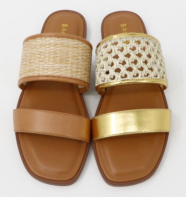 Flat Sandal with Straw design 18C