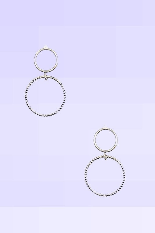 DOUBLE CIRCLE DROP EARRING