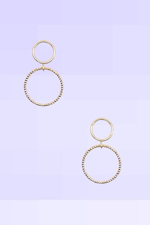 DOUBLE CIRCLE DROP EARRING