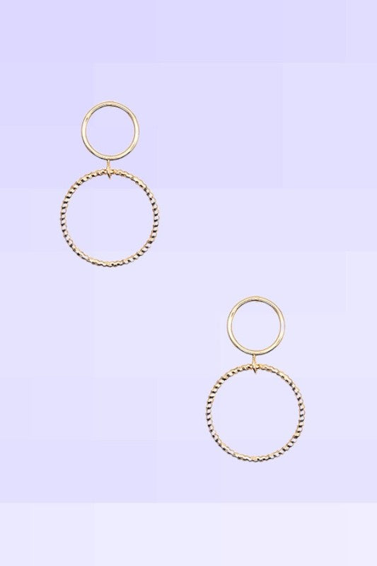 DOUBLE CIRCLE DROP EARRING