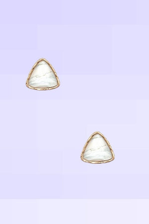 FACETED TRIANGLE POST EARRING