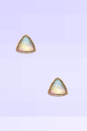 FACETED TRIANGLE POST EARRING