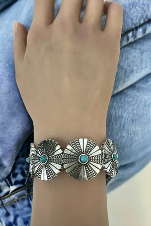 WESTERN TQ ROUND CONCHO STRETCH BRACELET