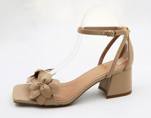 Floral design Heel with Ankle Strap 12A