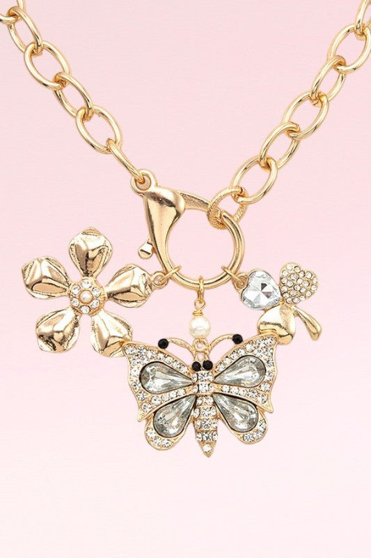 BUTTERFLY PENDANT NECKLACE SET