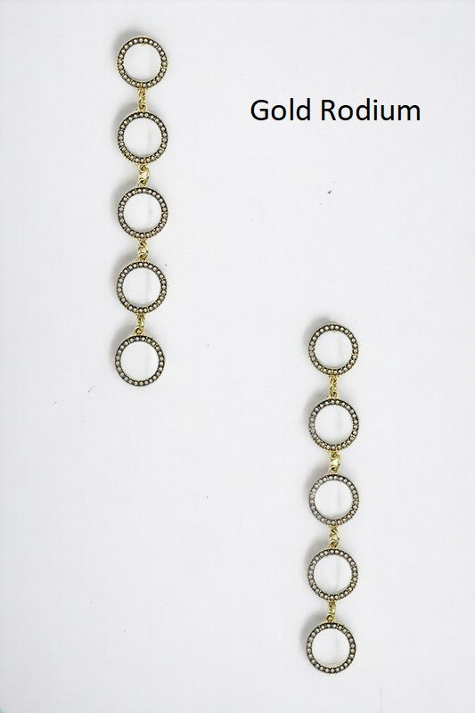 Circle Link Bead Drop Earring