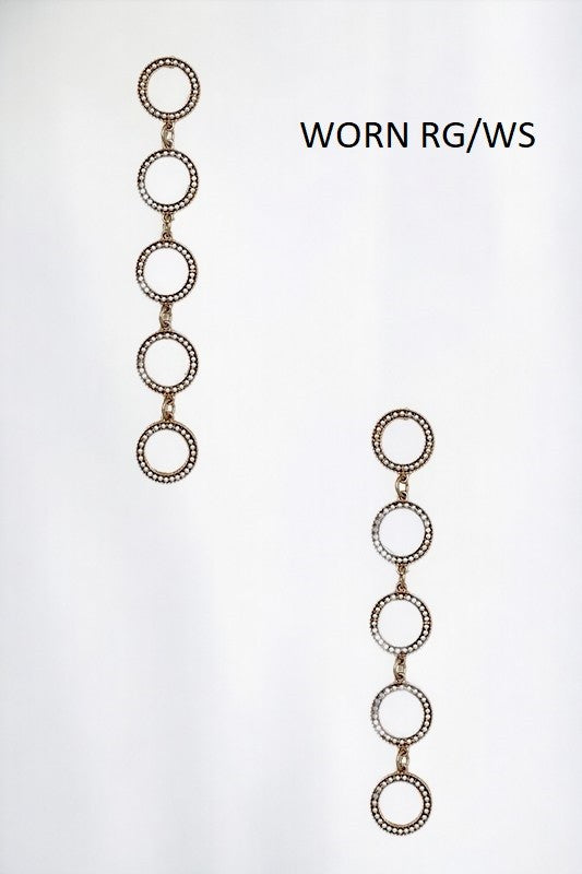 Circle Link Bead Drop Earring