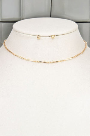 TWIST METAL LINK CHOKER NECKLACE SET